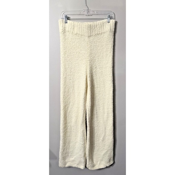 SKIMS Pants - Skims Teddy Cozy Fuzzy Wide Leg Lounge Pants Size L/XL‎  Off White